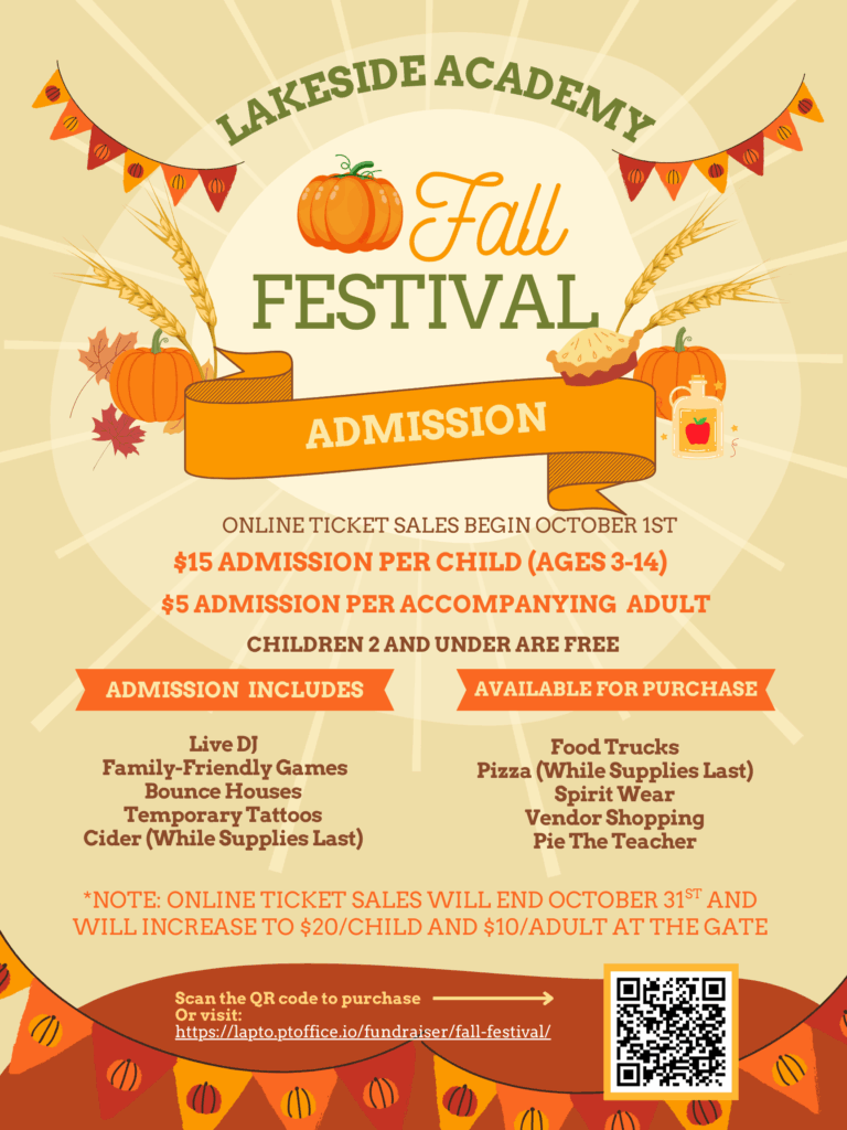 Fall Festival Admissions Flyer